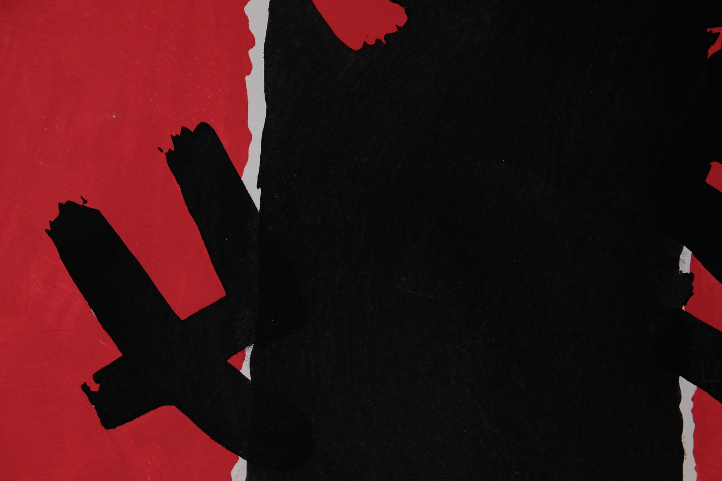 Giuseppe CAPOGROSSI : Surface rouge et noire - Pochoir original