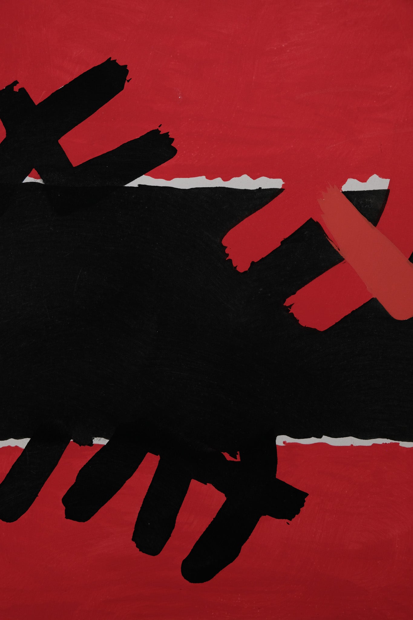 Giuseppe CAPOGROSSI : Surface rouge et noire - Pochoir original