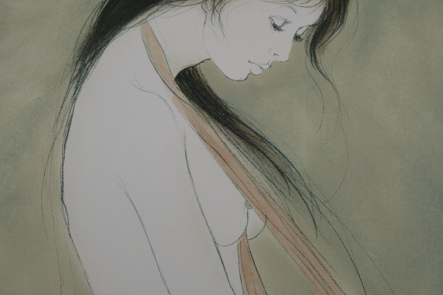 Bernard CHAROY : Isabelle au foulard - Lithographie originale signée