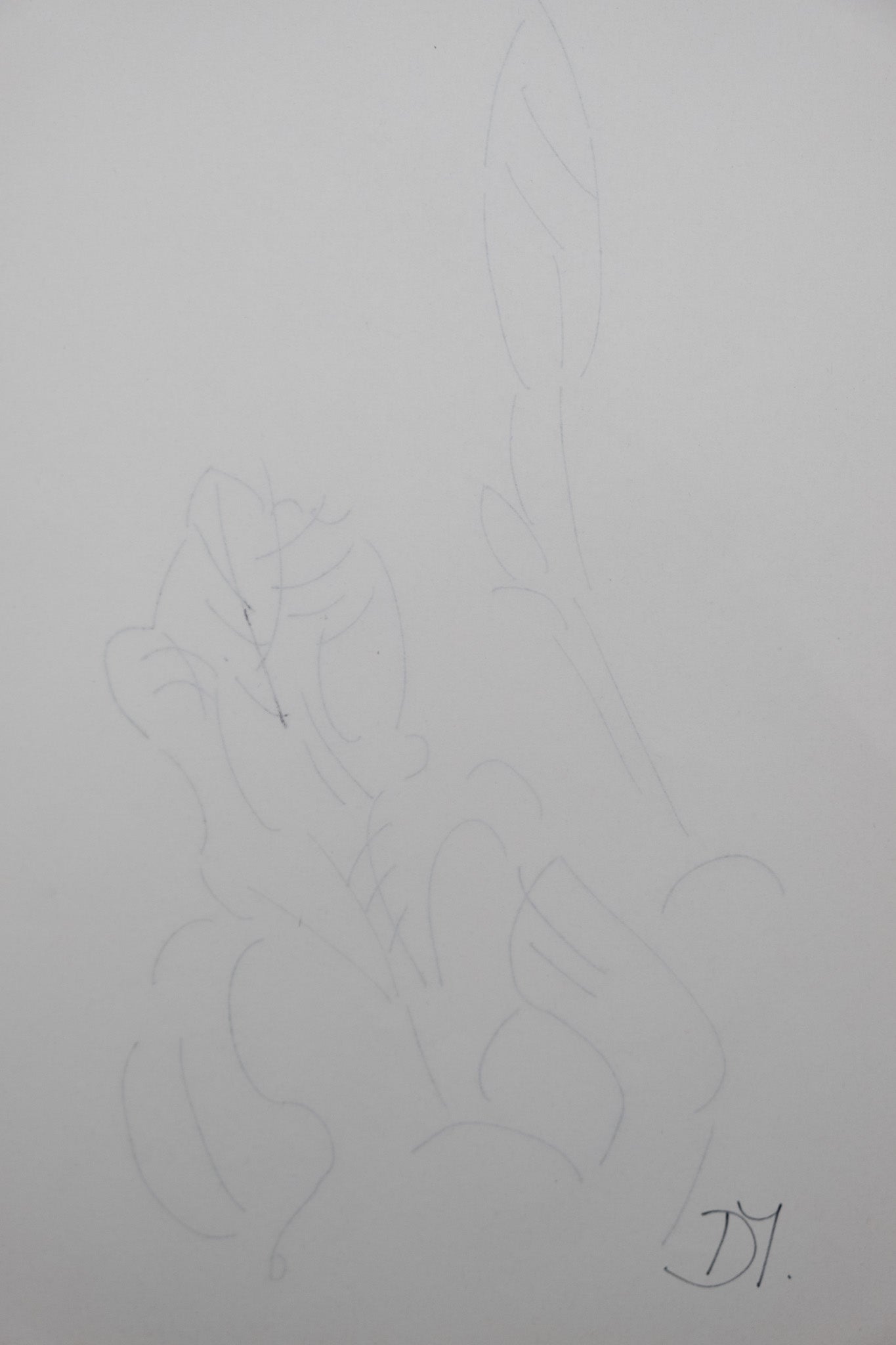 Dora MAAR : Composition florale - Dessin original signé