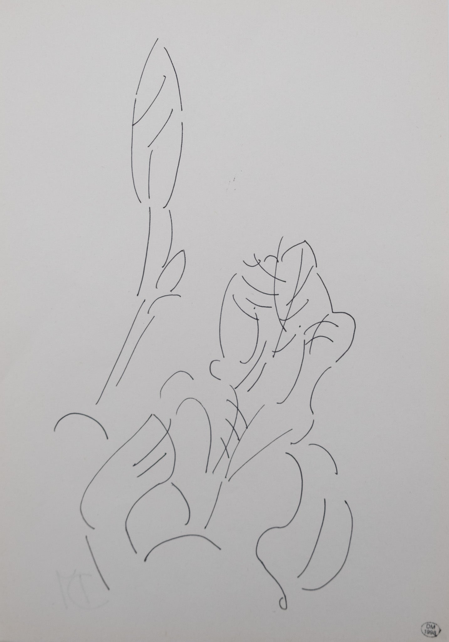 Dora MAAR : Composition florale - Dessin original signé