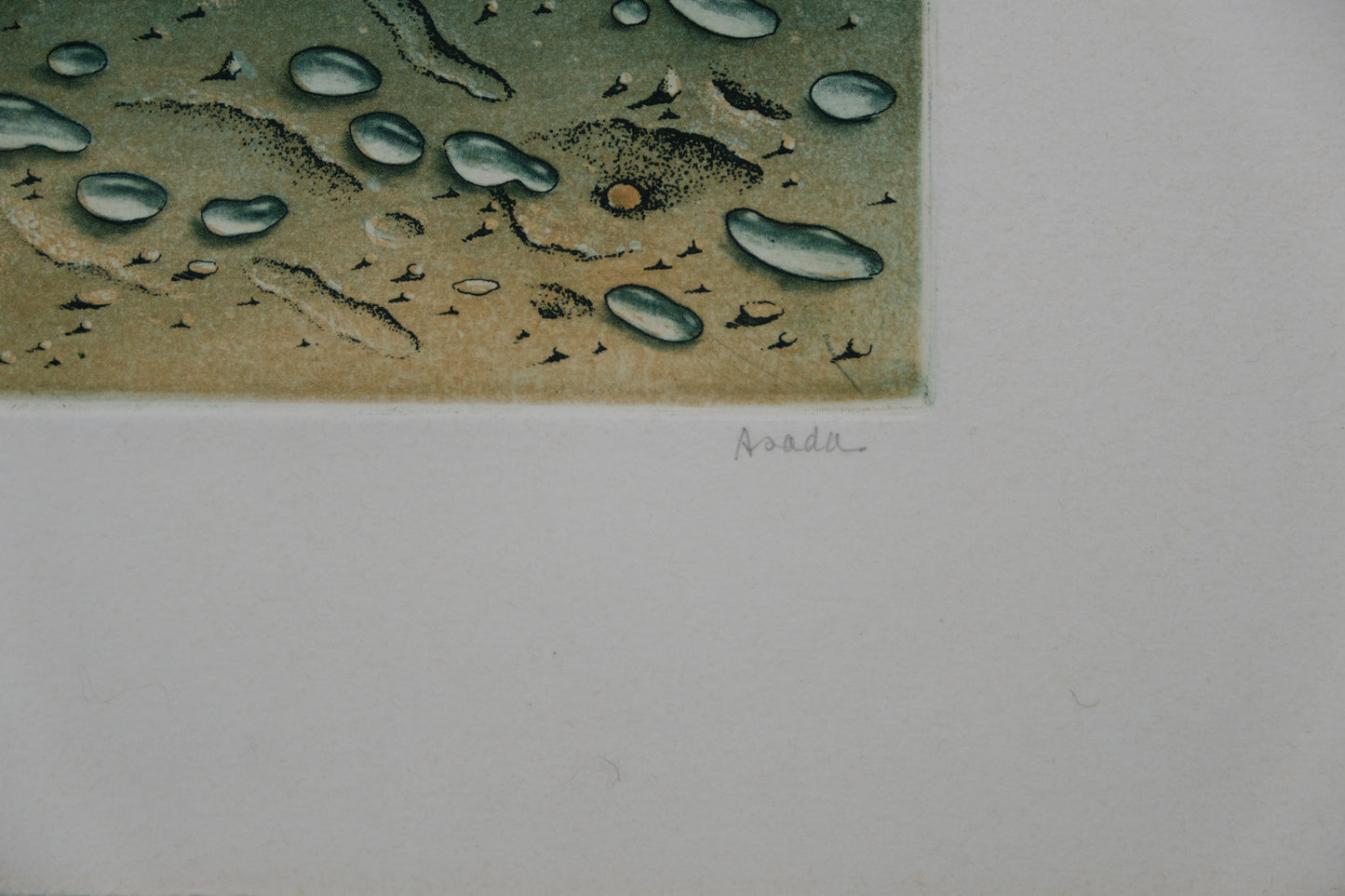 Hiroshi ASADA : Zen, Gouttes d'eau sur le sable - Gravure originale signée
