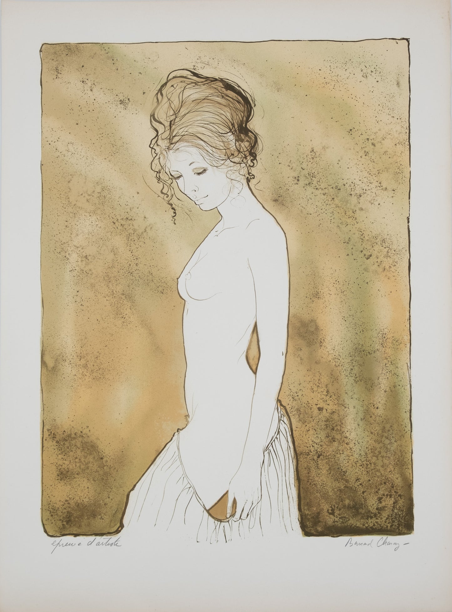 Bernard CHAROY : Portrait de Virginie - Lithographie originale signée