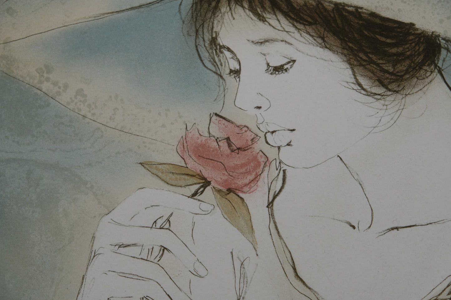 Bernard CHAROY : Charlotte à la rose - Lithographie originale signée