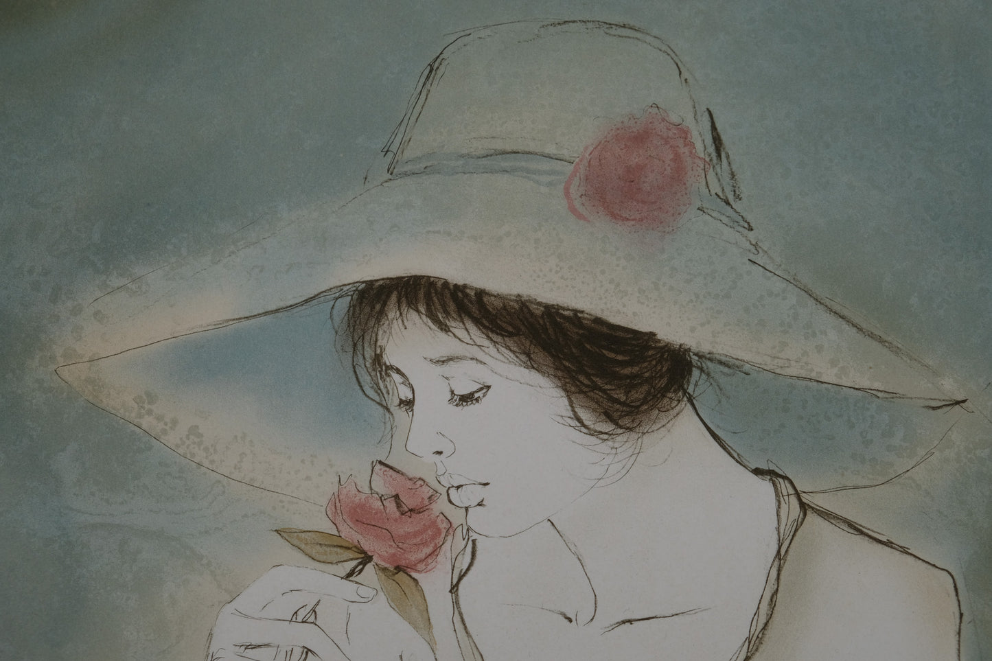 Bernard CHAROY : Charlotte à la rose - Lithographie originale signée