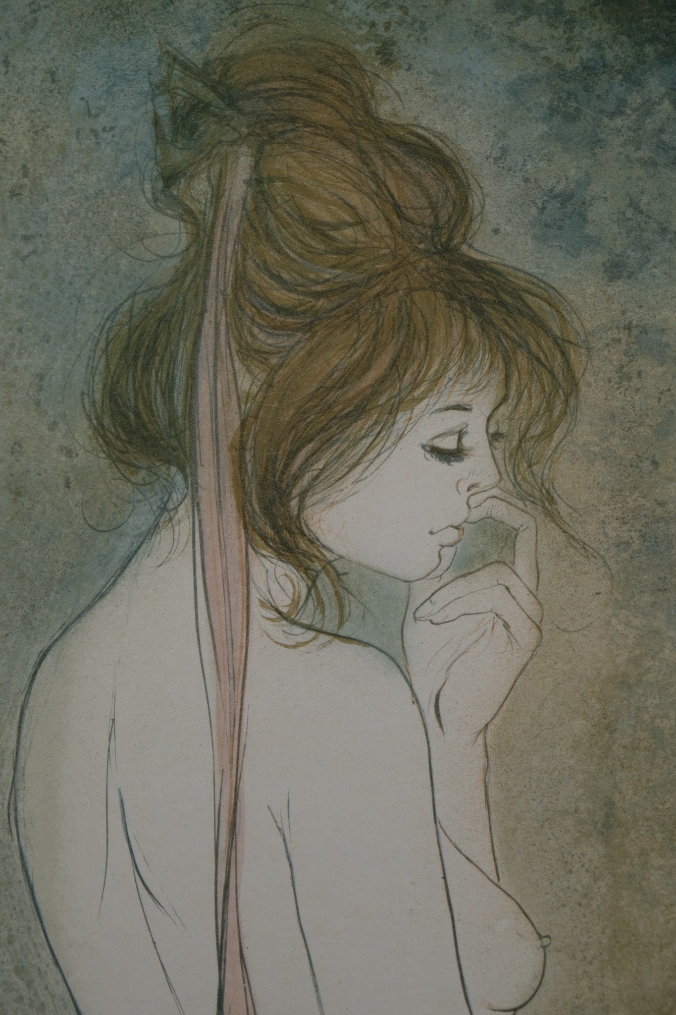 Bernard CHAROY : Dominique au ruban - Lithographie originale signée