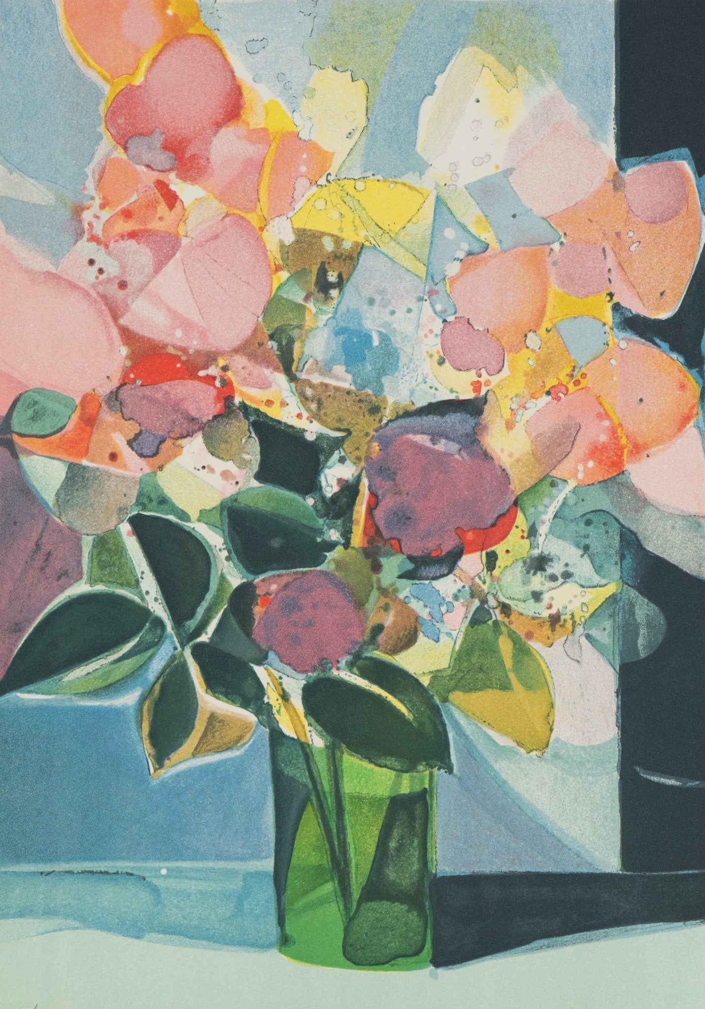 Camille HILAIRE : Le bouquet de printemps - Lithographie originale signée