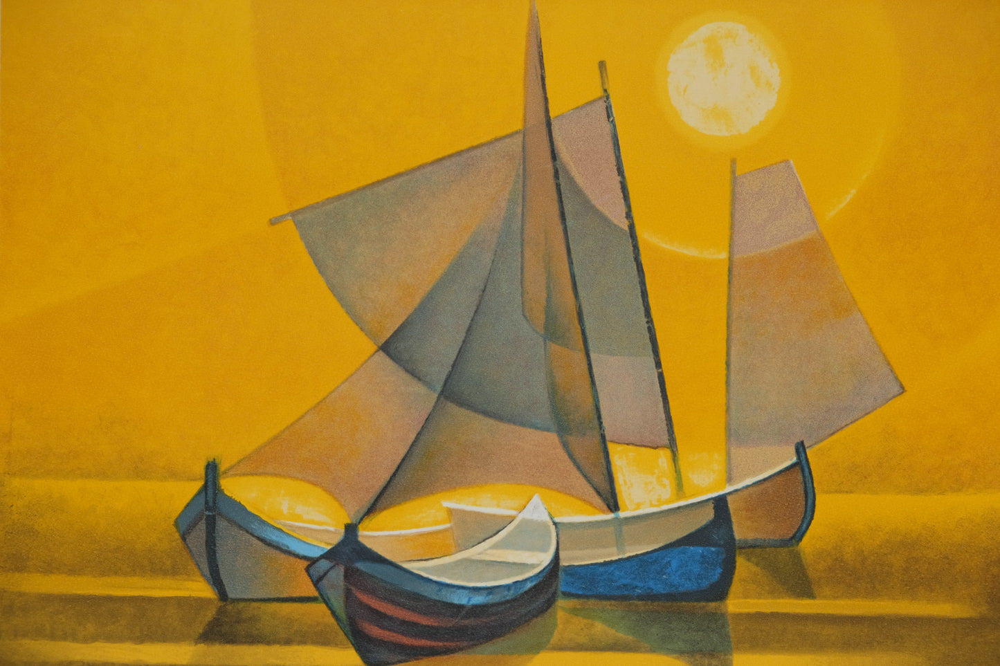 Louis TOFFOLI : Soleil couchant - Lithographie originale signée