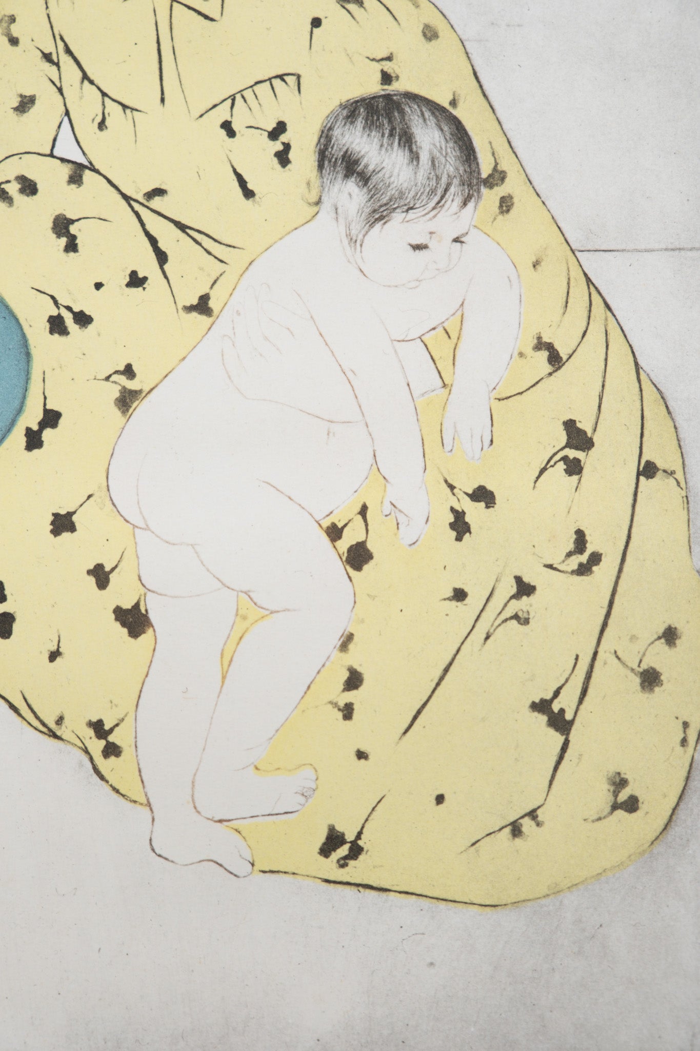 Mary CASSATT : Le bain de l'enfant - Gravure signée