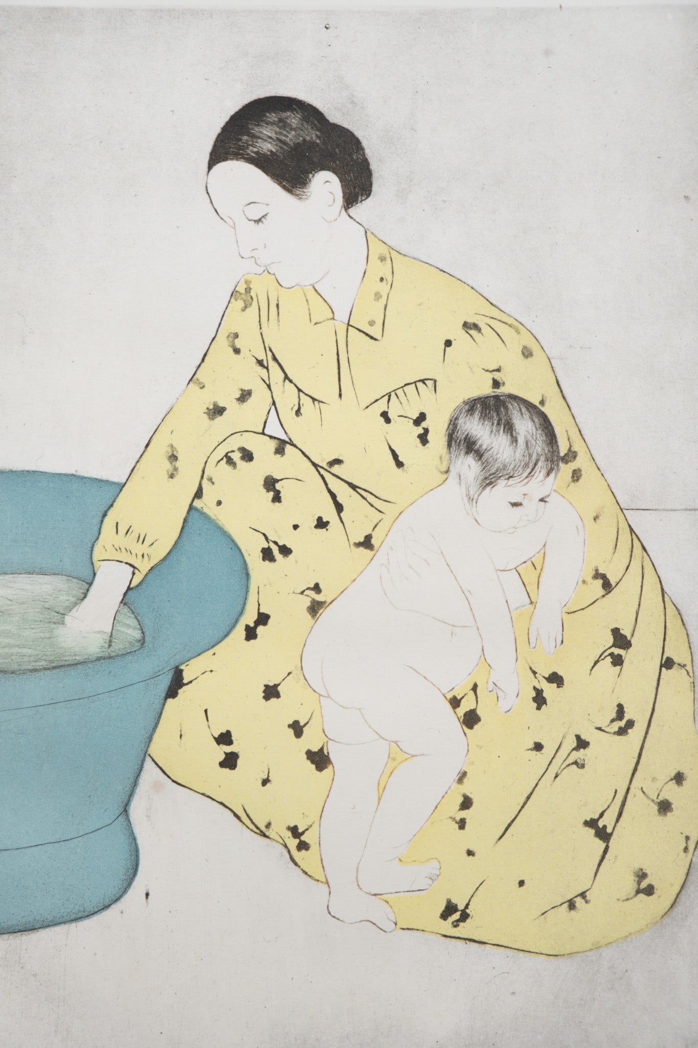 Mary CASSATT : Le bain de l'enfant - Gravure signée