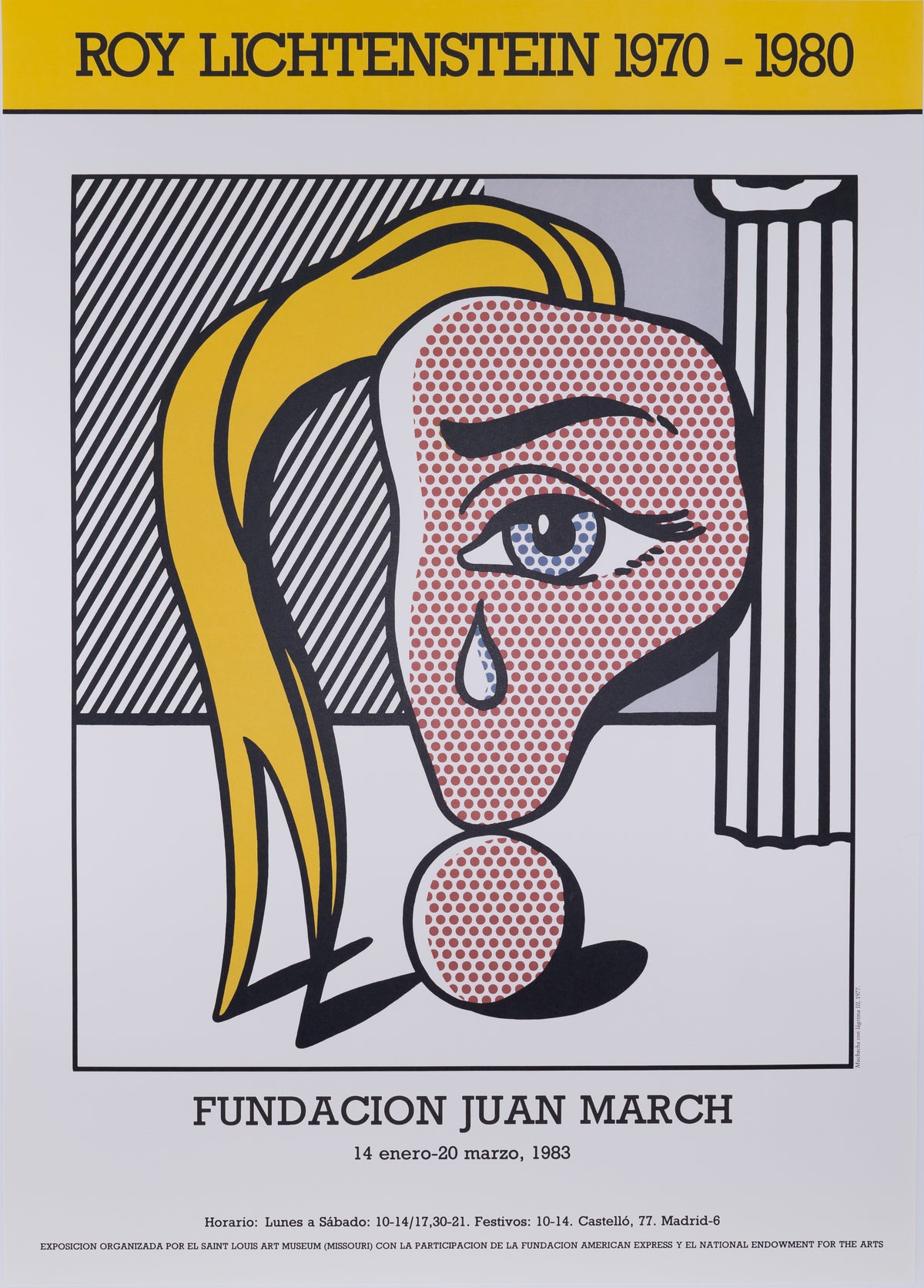 Roy LICHTENSTEIN : Girl with Tear - Affiche originale