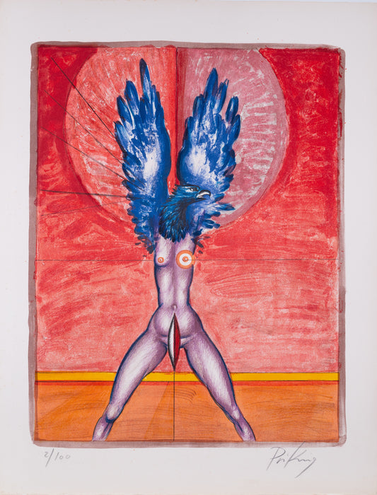 Franz PRIKING : La Femme Oiseau - Lithographie originale signée