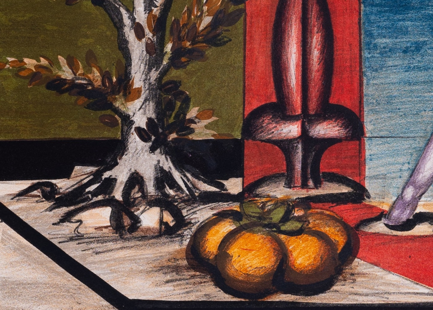 Franz PRIKING : Nature morte à la créature fantastique - Lithographie originale signée