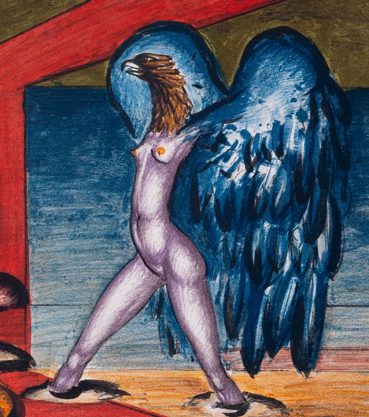 Franz PRIKING : Nature morte à la créature fantastique - Lithographie originale signée
