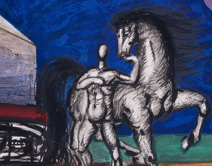 Franz PRIKING : Promenade équestre au Clair de Lune - Lithographie originale signée
