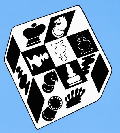 Victor VASARELY : Jeu d'échecs bleu - Affiche originale
