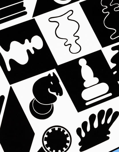 Victor VASARELY : Jeu d'échecs bleu - Affiche originale