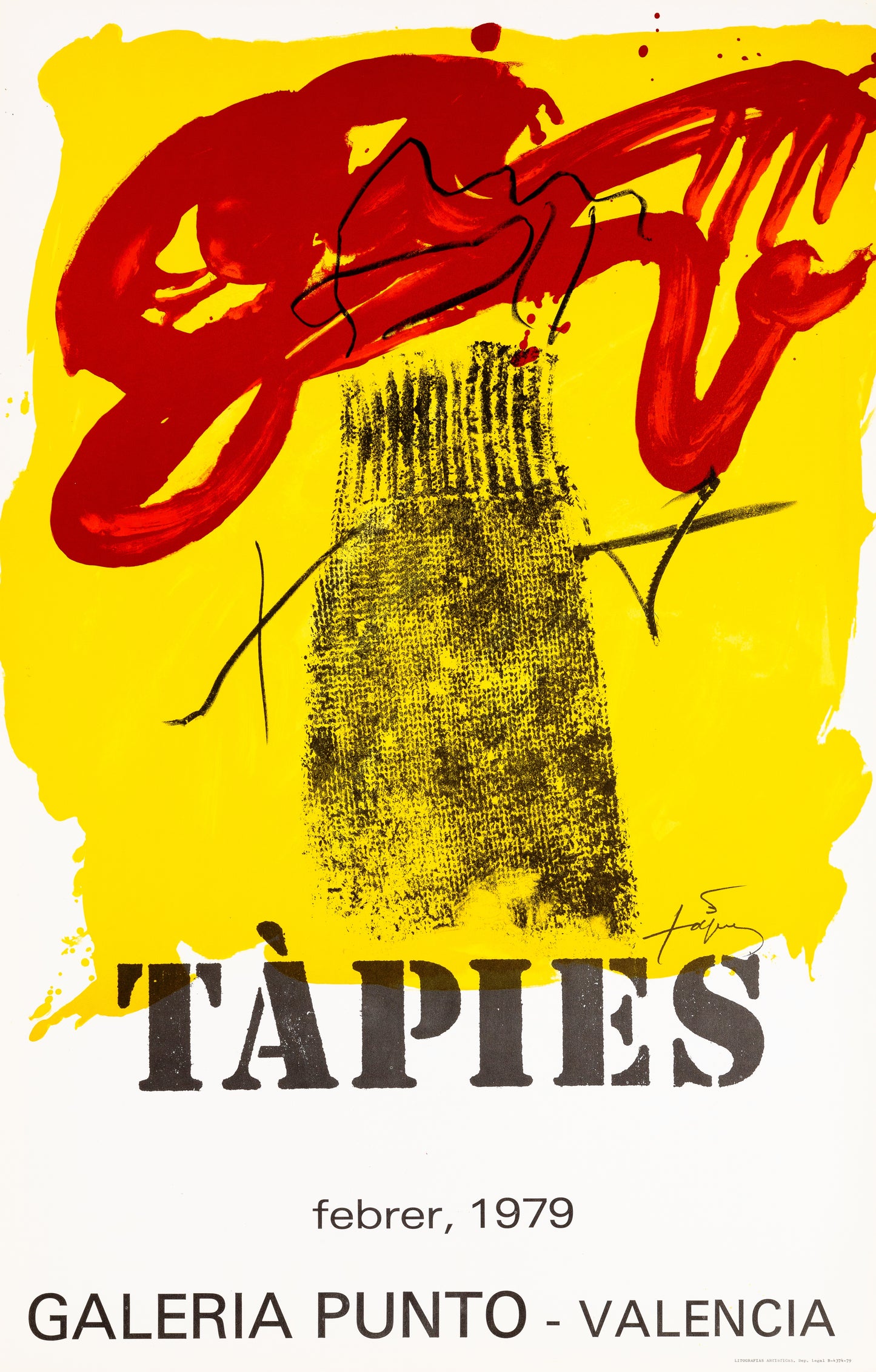 Antoni TAPIES : Eruption volcanique - Affiche en lithographie originale signée