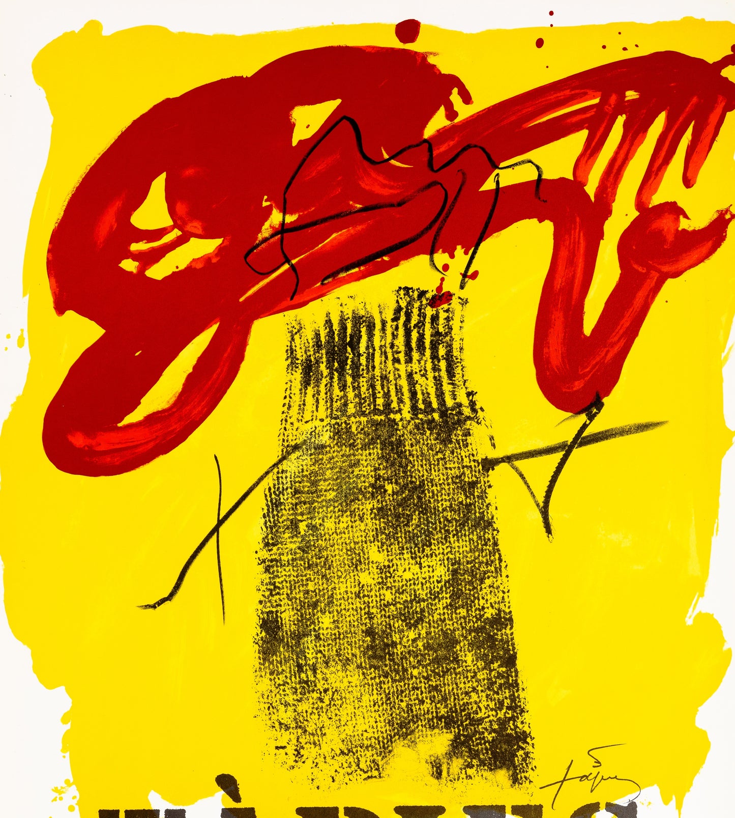 Antoni TAPIES : Eruption volcanique - Affiche en lithographie originale signée