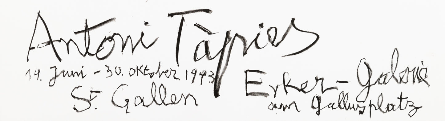 Antoni TAPIES : Galerie Saint-Gall - Affiche en lithographie originale signée