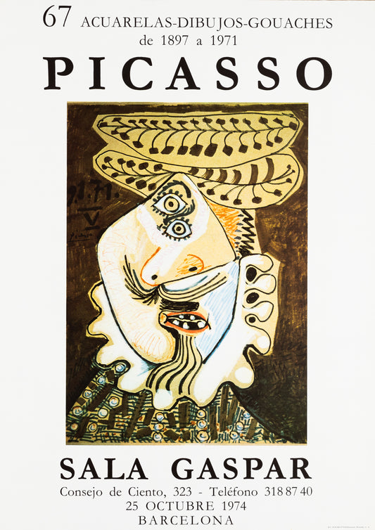Pablo PICASSO : Exposition Sala Gaspar 1974 - Affiche originale signée