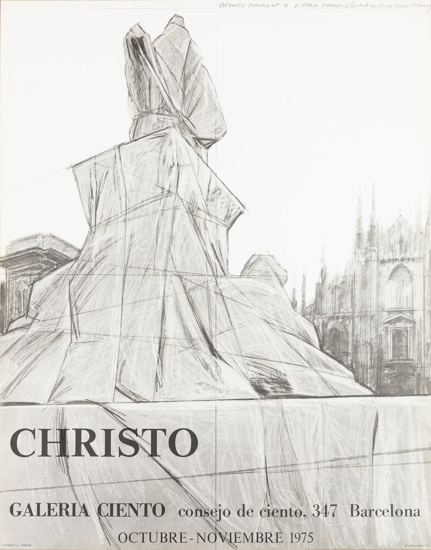 CHRISTO : Milano Piazza del Duomo - Affiche originale d’époque