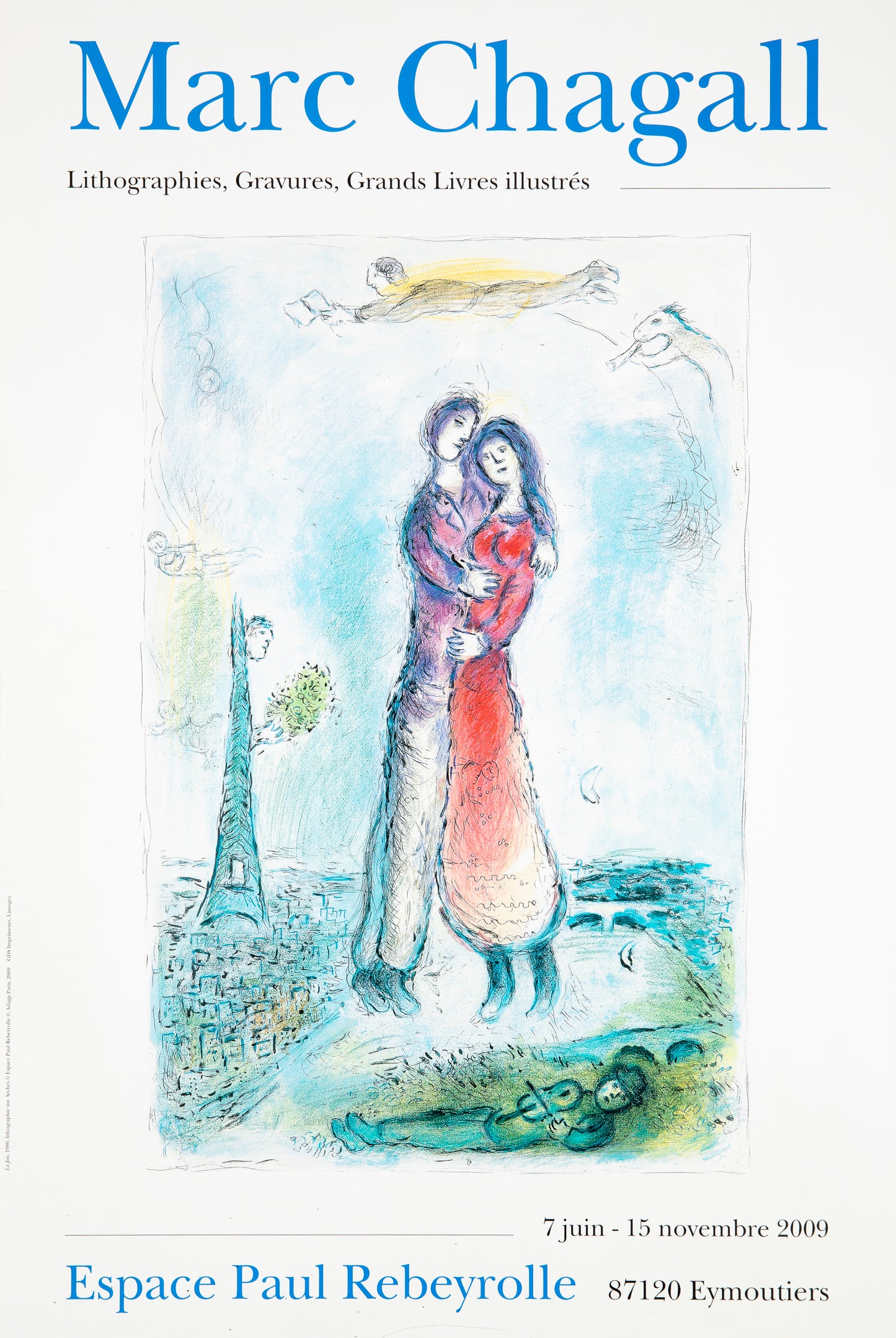 Marc CHAGALL : Exposition 2009 - Affiche originale