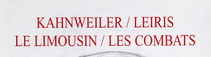 KAHNWEILER / LEIRIS : Exposition Le Limousin, les combats, 1998 - Affiche originale