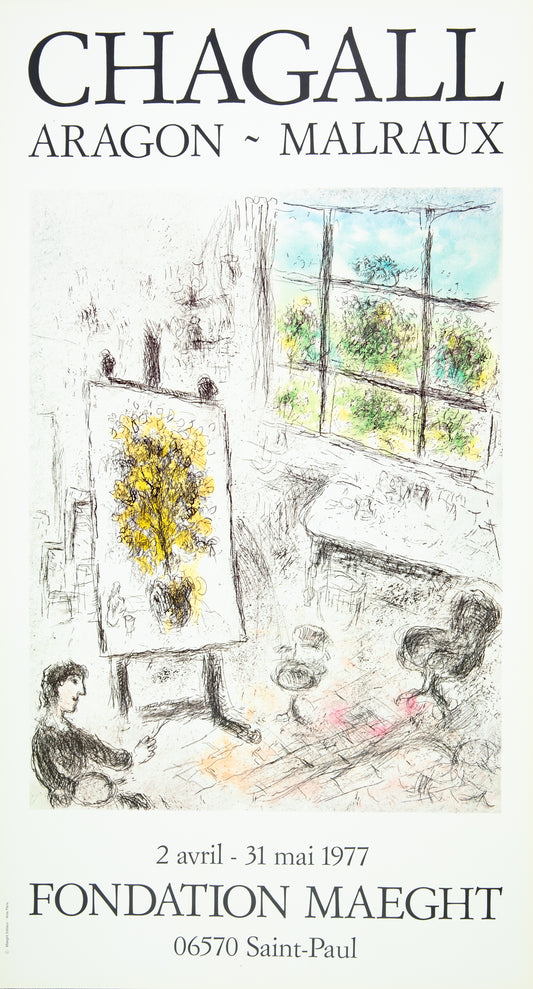 Marc CHAGALL : Le Peintre dans son atelier - Affiche originale