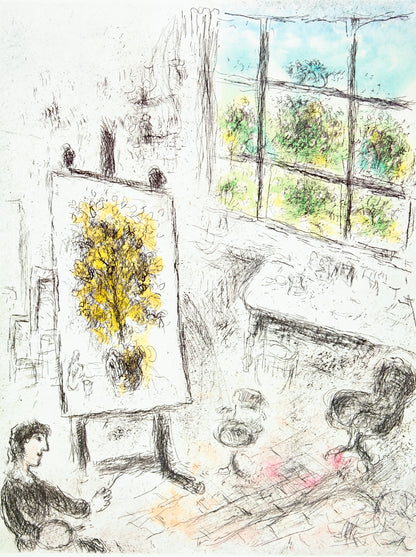 Marc CHAGALL : Le Peintre dans son atelier - Affiche originale