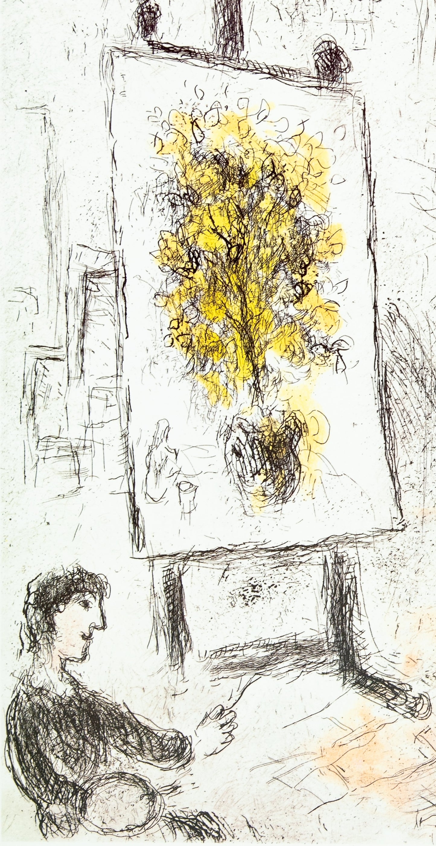 Marc CHAGALL : Le Peintre dans son atelier - Affiche originale