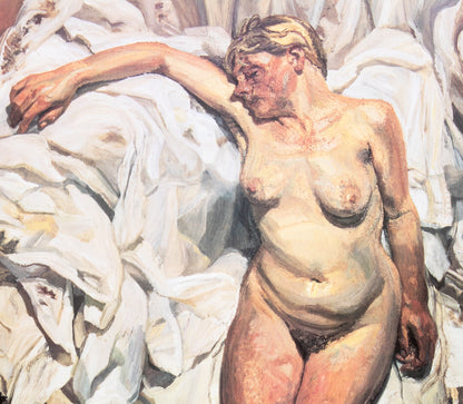 Lucian FREUD : Nu aux draps plissés - Affiche originale