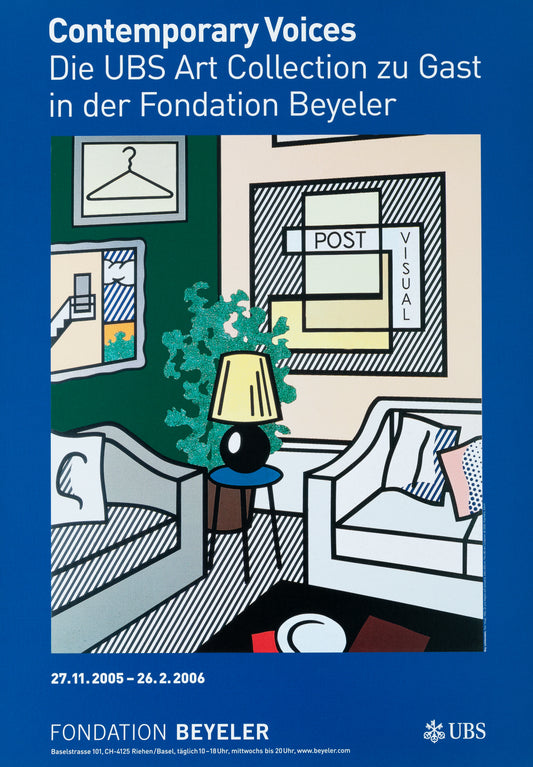 Roy LICHTENSTEIN : Intérieur à la lampe - Affiche originale