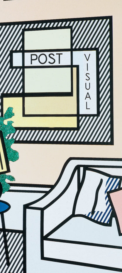 Roy LICHTENSTEIN : Intérieur à la lampe - Affiche originale