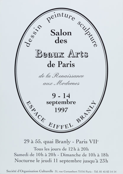 Affiche originale  du Salon des Beaux Arts de Paris de 1997