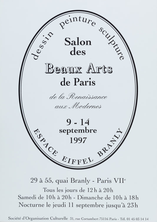 Affiche originale  du Salon des Beaux Arts de Paris de 1997
