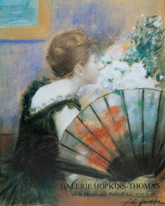 Jean Louis FORAIN : Jeune femme à l'éventail - Affiche originale signée