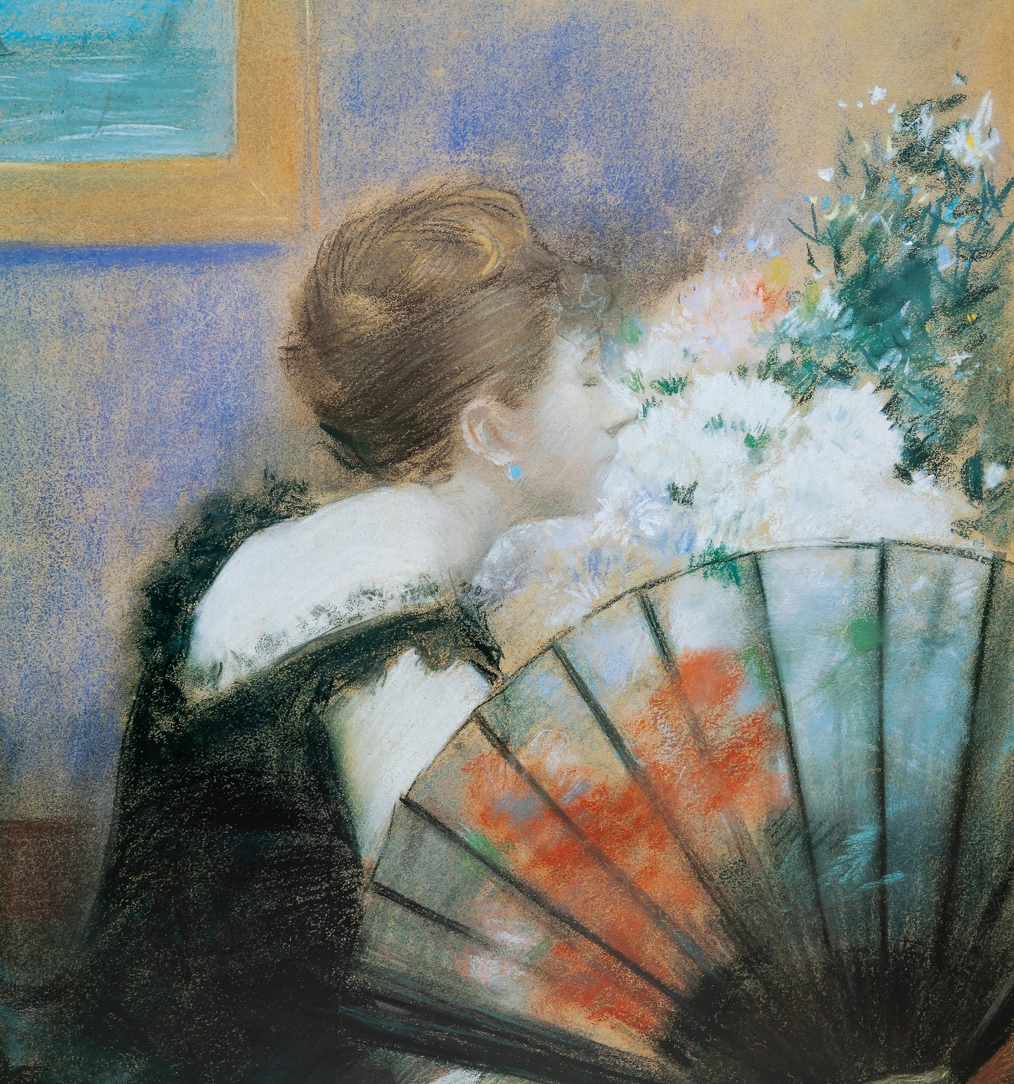 Jean Louis FORAIN : Jeune femme à l'éventail - Affiche originale signée