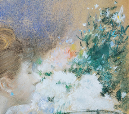 Jean Louis FORAIN : Jeune femme à l'éventail - Affiche originale signée