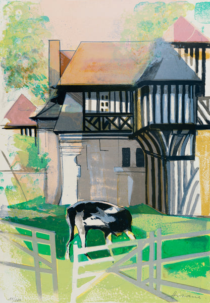 Camille HILAIRE : Maison normande à colombage  - Lithographie originale signée