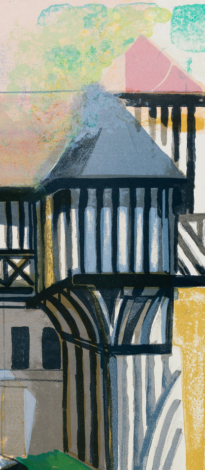 Camille HILAIRE : Maison normande à colombage  - Lithographie originale signée
