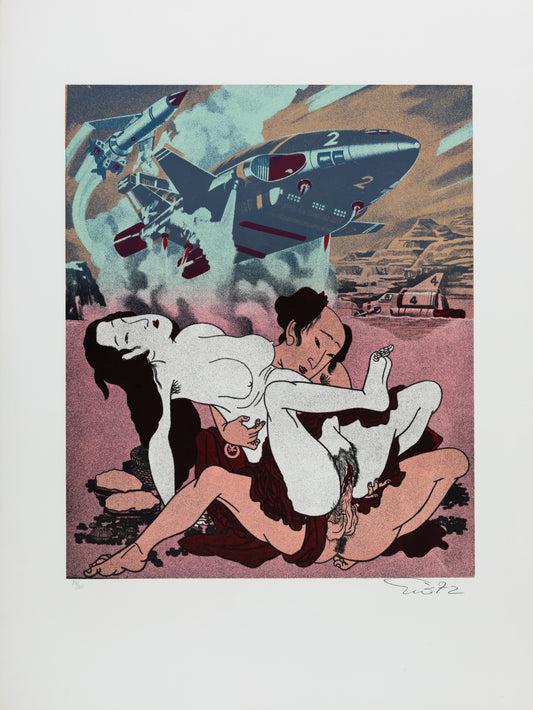 ERRO :  Shunga et missiles - Lithographie originale signée