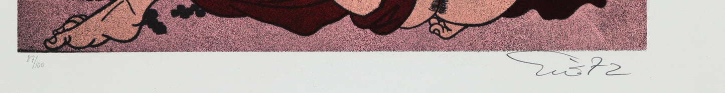 ERRO :  Shunga et missiles - Lithographie originale signée