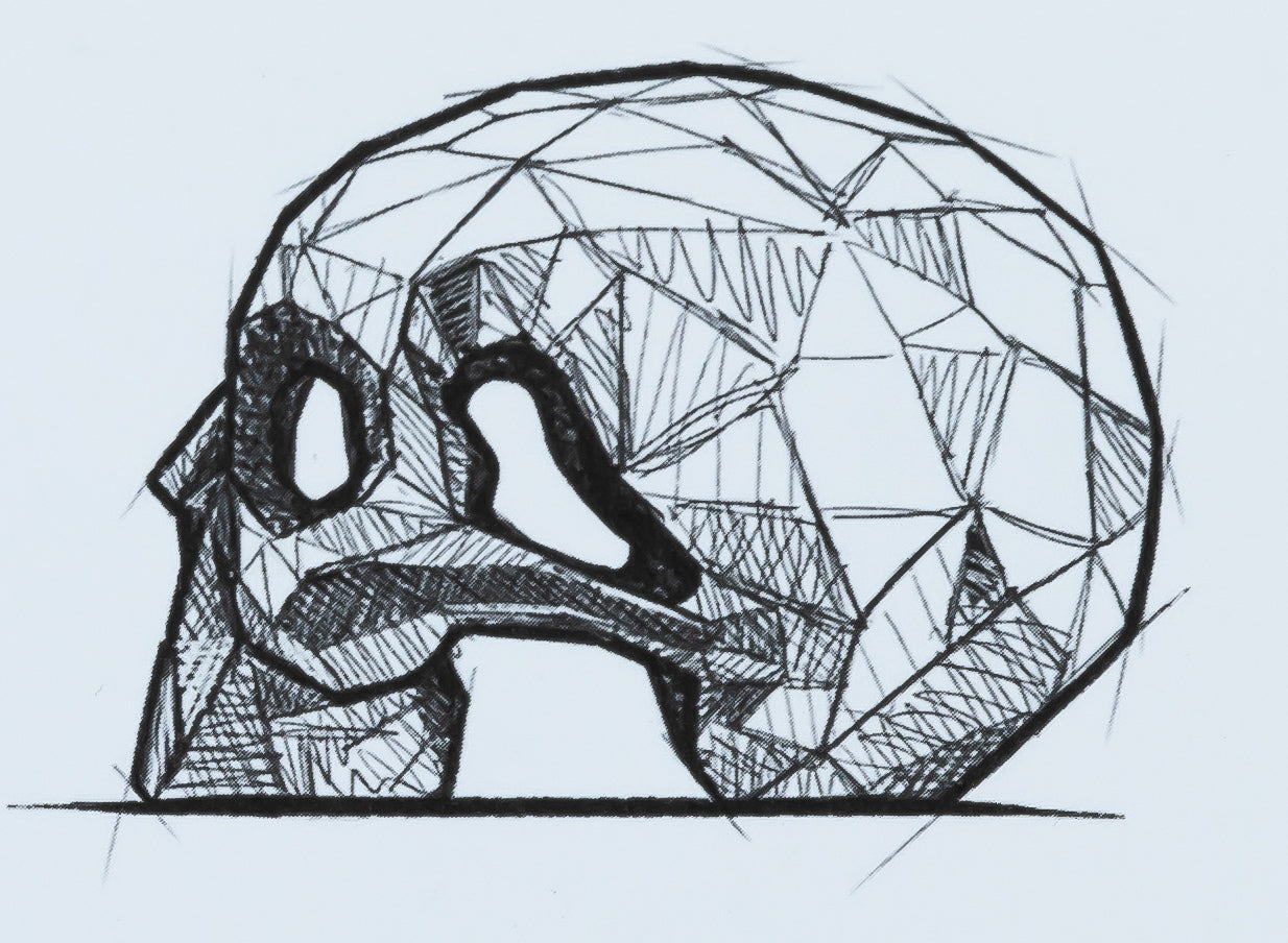 Richard ORLINSKI : Skull - Digigraphie signée