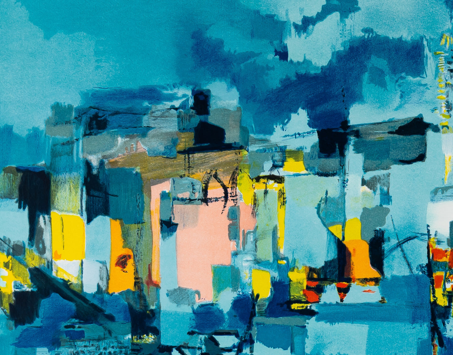 Marcel MOULY : Venise à l'heure bleue - Lithographie originale signée