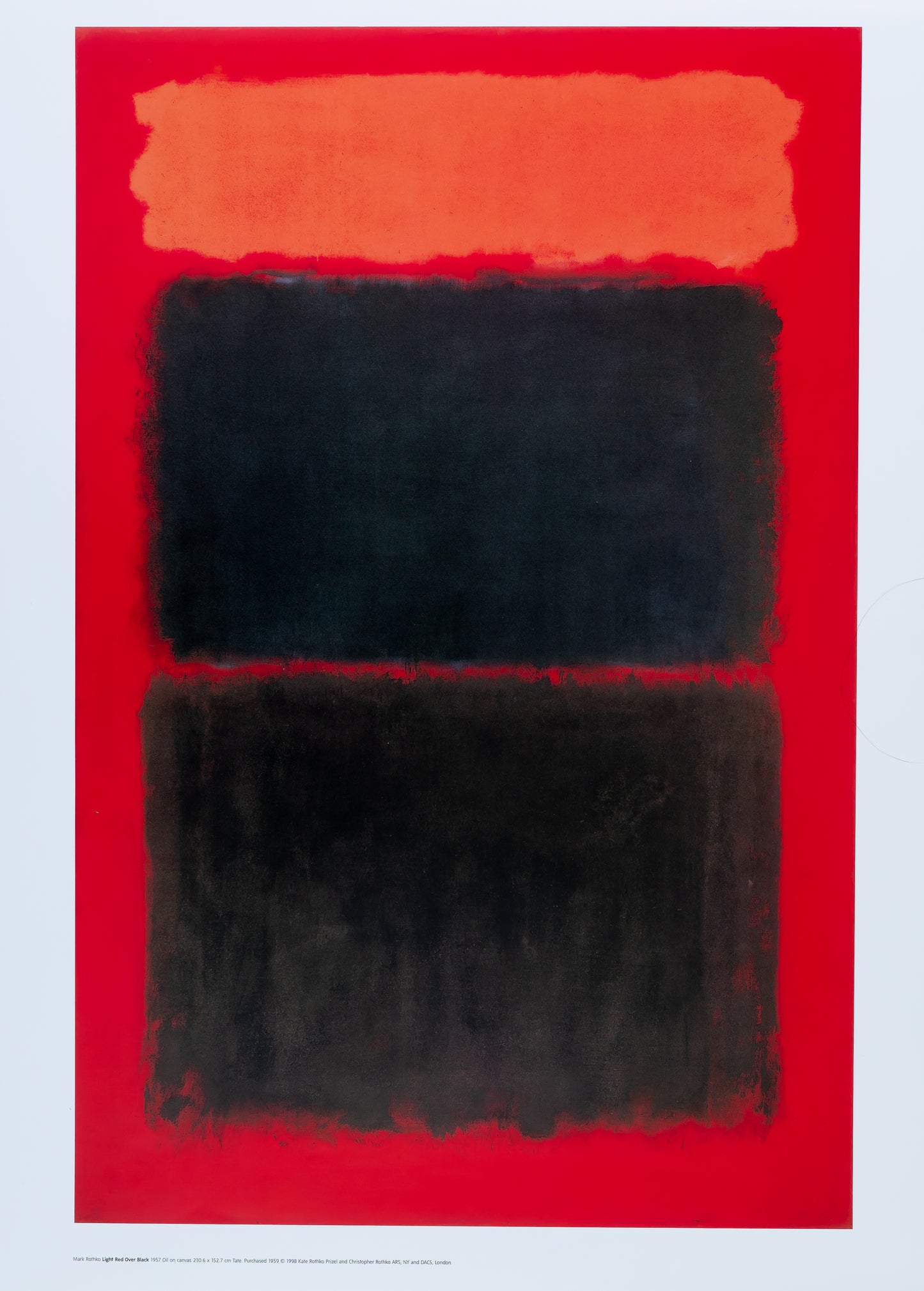 Mark ROTHKO : Light red over black - Affiche en couleurs