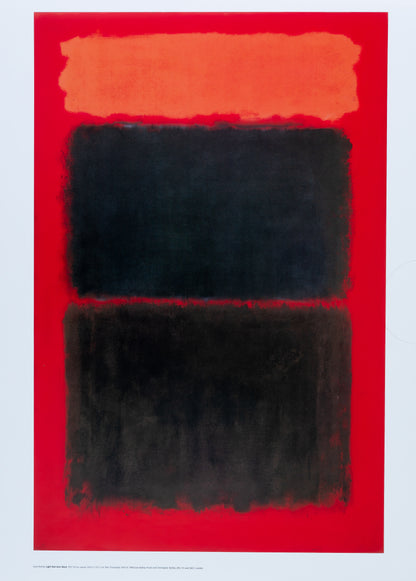 Mark ROTHKO : Light red over black - Affiche en couleurs
