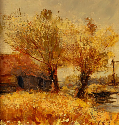 Aimé Daniel STEINLEN : Le pont levis - Huile sur toile signée