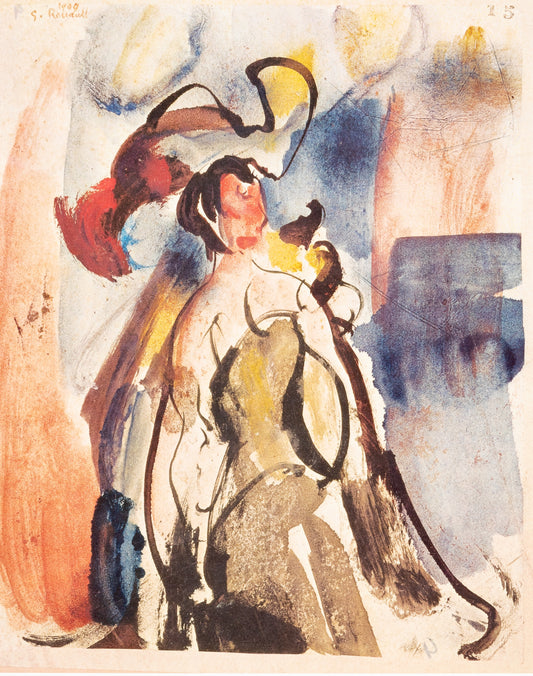 Georges ROUAULT : La Femme au chapeau à plumes - Lithographie signée