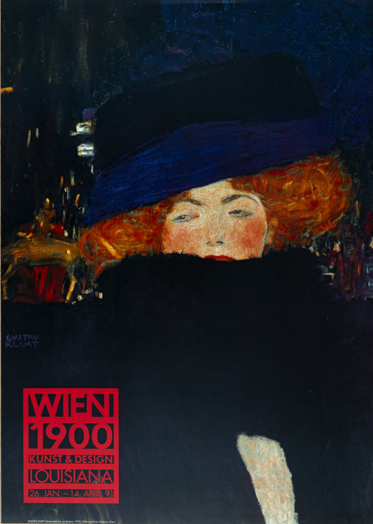 Gustav KLIMT : Femme au chapeau - Affiche originale
